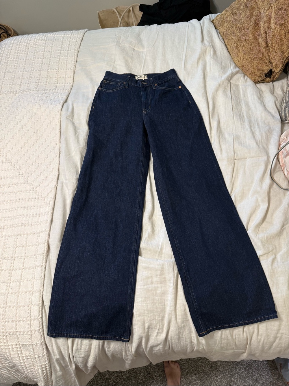 Madewell Wide Leg Dark Blue Barrel Women’s Jeans Size 24